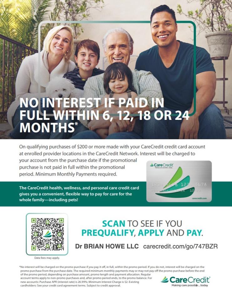 The image shows a colorful advertisement with text overlay, featuring a family sitting outdoors, a credit card offer with details such as interest rates, terms, and conditions, and a QR code at the bottom with an accompanying message.